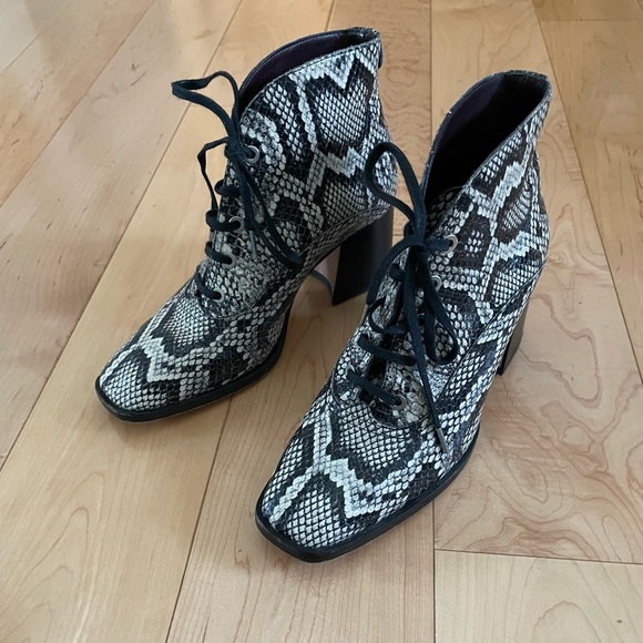 Labuq Python Print Lace Up Bootie - Picture 1 of 7